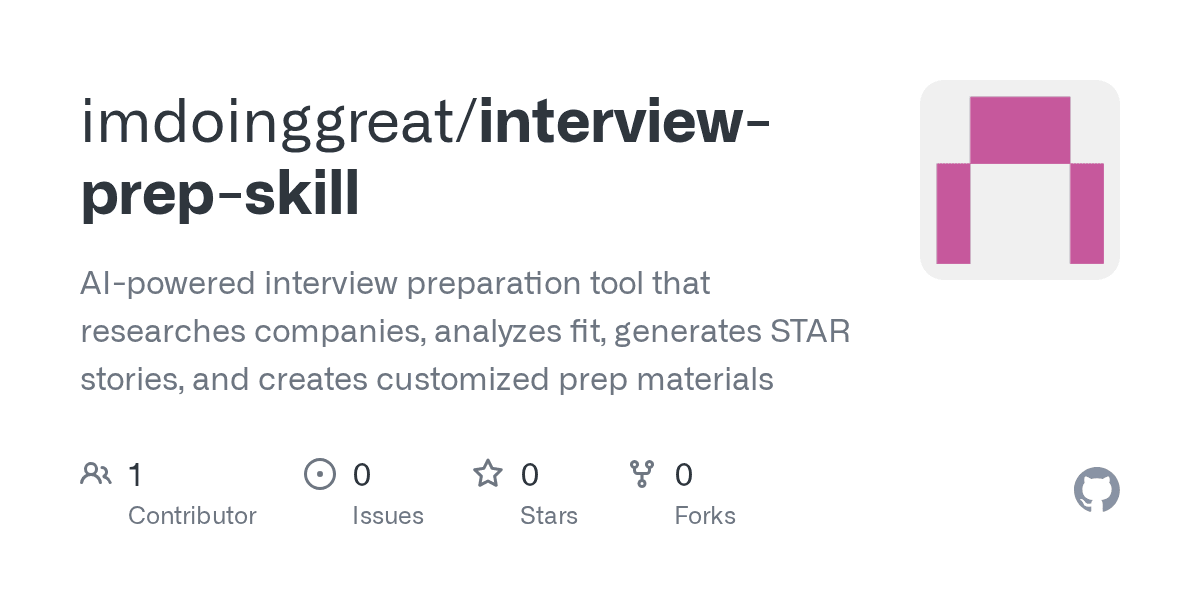 Interview Prep Skill GitHub 项目预览